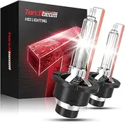 Torchbeam D2S HID Bulbs, 85122 66240 66040 66240CBI (85122C1) Xenon Bulbs Replace 6000K Cool White, 35W HID Xenon Bulb for 12V Car, Pack of 2