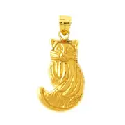 14K Gold 19MM Cat Charm