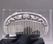 Pure 999 Fine Silver Hair Comb Fish Lotus Healthy Hair Care 3.9inchL/61-62g