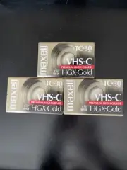 Maxell VHS-C HGX-Gold TC-30 Blank Camcorder Video Cassette 3 Pack