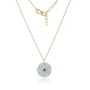 Asteria Necklace in Sterling Silver with Aqua Chalcedony - Shiny Finish Jewellery - Premium Australian Craftsmanship