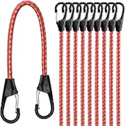 HORUSDY 10-Piece Premium Bungee Cords with Hooks, 18” Bungee Cords, Bungee Cord Assortment