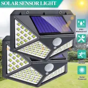 2x 100 LED Solar Power Motion Sensor Light Outdoor Security Garden Waterproof