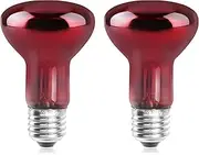 50W E27 R63 Infrared Heat Lamp Dimmable Red Reptile Heat Lamp UVA+UVB AC220-240V Heating Light for Amphibians, Turtles, Geckos, Turtles, Snakes (Pack of 2)