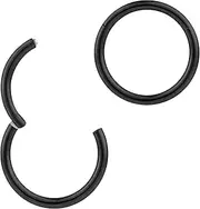 [Pierced Koala] 2PCS Titanium Nose Rings 20G 18G 16G 14G 12G 10G 8G 6G Septum jewellery Hinged Segment Ring Body Piercing Nose Hoop Lip Clicker Tragus Daith Eyebrow Ring Helix Cartilage Rook Earrings