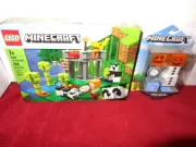 NEW 2 PIECE LEGO MINDCRAFT SNOW GOLEM+ 204 PIECE PANDA NURSERY BUILDING KIT L218