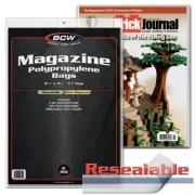 500 BCW THICK Magazine RESEALABLE Archival Poly Bags + Acid Free Backer Boards