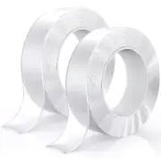2 Rolls Multipurpose Removable Double-Sided Clear Mounting Tapes Heavy Duty