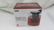 NIB - Forelife Bell Glass Red 43 oz Teapot w/ Basket Infuser