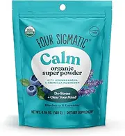 Four Sigmatic Chill Super Powder Organic Superfood Powder with Magnesium Citrate, Organic Chamomile Extract, and Organic Tremella Mushroom Extract | Blueberry Powder Drink Mix (4.94 oz.)