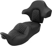 Motorcycle Rider Driver Passenger Seat Backrest Pad Compatible With Harley Touring Road King Street Glide 2014-2022(U)