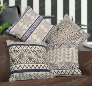 Set of 4 Handmade 18" Printed Cotton Cushion Cover Christmas Gift Boho Pillows