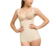 Isavela Post Surgical (Stage 1) Compression Body Suit w/ Suspenders (Panty Length) -Beige