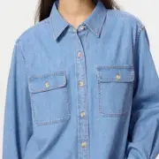 UNIQLO × JW Anderson J.W Denim oversized shirt Long Sleeve Blue Navy 475717