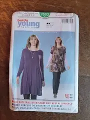 Burda 7603 Tunic Top Shirt Mini Dress Sizes 16-26 Uncut Sewing Pattern
