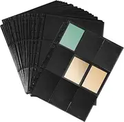 Generic 50 Sheets Game Card Loose Leaf Card Binder Pages Side Loading Card Sleeves Trading Card Sleeve Card Sleeves Binder Trading Card Pages Sleeves Trading Card Binder Sleeves Pp Black