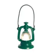 MINIATURE 1" GREEN KEROSENE LAMP LANTERN for FAIRY GARDEN, DOLLHOUSE, SHADOW BOX