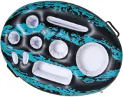 Floating Drink Holder, Inflatable Pool Drink Float Tray with 9 Holes Large Capac