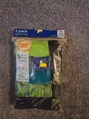 Wonder Nation Boys 5 Pk Multicolor Boxer Briefs Underwear Large 10-12 NEW