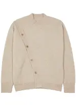 Jacquemus Le Cardigan Pau Asymmetric Alpaca-blend Jumper - Beige - M M
