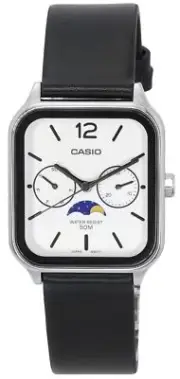 Casio Moon Phase Day/Date White Dial Japan Mov't Quartz MTP-M305L-7A Mens Watch