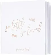 Calculs Baby Shower Picture Book Polaroid 'so little so loved' Party Guest Book Babies Scrapbook, White Cover, Rose Gold Foil Stamping, Blank White Pages