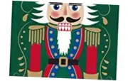 12.5" Wooden Christmas Nutcracker Sign with Jute String for Wreath Accents,