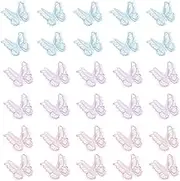 uxcell 30Pcs Butterfly Appliques Embellishments, 2 inches Double Layer Lace Organza Butterfly Patches Sew On Appliques for Wedding Bride Dress Clothes Hat Curtain, Purple/Pink/Blue