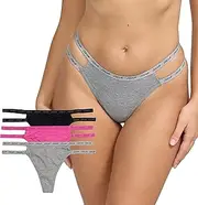 [AEROPOSTALE] Women's 3-Pack Ribbed Double Strap Thong