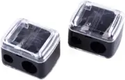 2PK Cosmetic Pencil 2 Holes Sharpener Eyebrow Lip Liner Eyeliner
