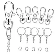 100 Pcs Swivel Snap Hook and Key Rings with Chain and Jump Rings for Keychain