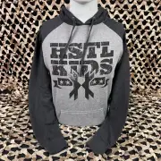 NEW HK Army Stencil Pull Over Hooded Sweatshirt - Grey - Small