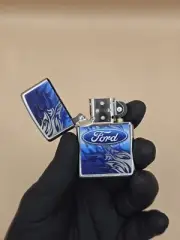 Zippo Refillable Windproof Design Metal Constructed Ford Blue Logo Lighter