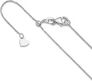 [JewelryWeb] 10k White Gold Adjustable 1mm Sparkle Cut Cable Chain Necklace 56 Centimeters Chain-Necklace for Women and Men
