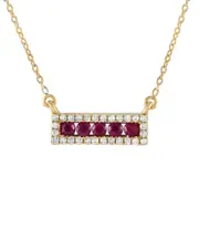 14K 0.15 ct. tw. Diamond & Ruby Pendant Necklace
