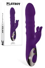 Playboy Hop To It 9.25" Thrusting Rabbit Vibrator with Clitoral Stimulator