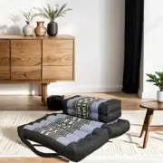 MANGO TREES Foldable Meditation Cushion Zafu&Zabuton Set BlueEle