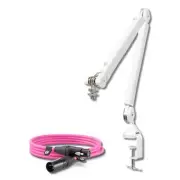 Rode PSA1+ Studio Boom Arm (White) + 10' Premium XLR Cable (Pink)