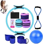 Pilates Kit, Home Pilates Essentials Kit for Women, Yoga Sets for Women, Hip Exercise Band Yoga Ball 25cm Figure 8 Resistance Band