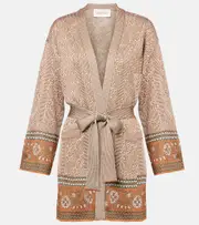[Valentino] Valentino Jacquard lamé wrap cardigan AU 16 multicoloured