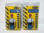 2-Pack Liberty DuraWear Plain Back Support Belt Attached Suspenders, Large Black