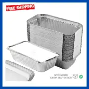 55 Pack Loaf Pans with Lids, Aluminum Loaf Pans, Bread Pans, Meatloaf Pans