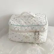 TangTangBags - Printed Quilted Makeup Pouch White - One Size