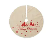 C350 100cm Christmas Linen Tree Skirt Small Tree Bottom Apron for Xmas Holiday Decorations Indoor Outdoor