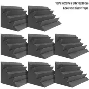10 20pcs 18x18x30cm Acoustic Soundproof Foam Panel with Tapes