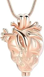 DOTUIARG Stainless Steel Heart Memorial Locket Necklace Cremation Jewelry Inside Tube Urn for Ashes