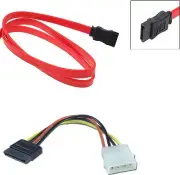 SATA Cable + Molex ide Power adapter for PC Hard Drive cd dvd burner duplicator