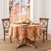 Elrene Home Fashions Hawley Plaid Harvest Cotton Oval Tablecloth