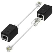 Phone Jack to Ethernet Cable Adapter RJ45 8P8C Female to RJ11 6P4C Male