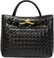 Morakot Hobo Bags for Women Woven Tote Bag Woven Shoulder Bag Crossbody Satchel Bag Fashion Woven Purses Tote Handbag 2023 Black